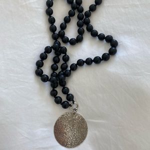 Classic beaded necklace with 2 inch charm, absolutely gorgeous! Suzan Zahedi